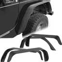 YITAMOTOR Flat Front & Rear Fender Flares Compatible with 1997-2006 Jeep Wrangler TJ & LJ, 4 PCS Off-Road Steel Wheel Flares Set
