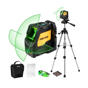Prexiso Laser Level with Tripod, IP54 Professional 150 Wide Angle - 100Ft Cross Laser Line Tool for Construction, Ceiling Alignment, Floor Tile