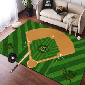 Baseball Rug, Non Slip Sports Rug, Fun Area Rugs, Soft Large Floor Carpets Mats for Home Living Room Bedroom Decor - Baseballs Lovers Gift 3x5 FT (Baseball)
