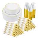 Amazon.com: Fijinhom 350 Pieces Gold Disposable Plates for 50 Guests, Disposable Plastic Plates for Party, Wedding, Dinnerware Set of 50 Dinner Plates, 50 Salad Plates,50 Cups and 50 Paper Napkins, Gold : Health & Household