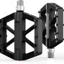 Bike Pedals, Mountain MTB BMX Pedals, 9/16" Bicycle Pedals, Lightweight Non-Slip Nylon Composite, Durable DU-Bearing & Bearing Platform Pedals (Black)