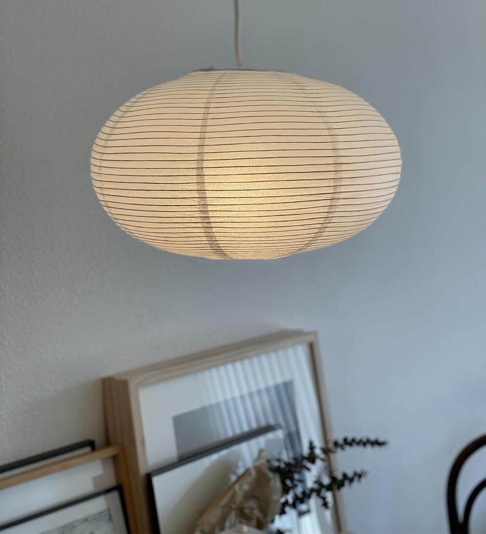 2Pack White Oval Paper lanterns 16, Chinese Japanese paper lantern lights Paper Lamp shade for Home Decor Wedding Birthday party decorations(White-16inch-2PCS)