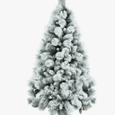 7ft Snow Flocked Hinged Artificial Slim Christmas Tree with Pine Needles