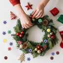 2 x Candy Cane Christmas Decorations, 50 PCS Colorful Plastic Fake Peppermint Candy Cane(1 Inch) Hanging Ornaments for Christmas Tree decoration Xmas Holiday Party Favors Supplies Decor Craft DIY