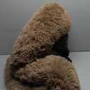 HACHIKITTY Calming Donut Cuddler Dog Bed, Round Fluffy Pet Bed with Sewn-in Cushionfor Large Dogs,Washable, Large, Taupe, 30''