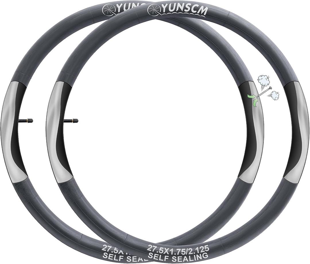 2-PCS 27.5" Self Sealing Bike Tubes 27.5x1.75/2.125 AV32mm Schrader Vavle Super Automatic Repair, Puncture Resistant Inner Tubes Compatible with 27.5 x 1.75 27.5x1.95 27.5x2.1 27.5x2.125 Bicycle Tubes