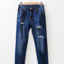 EVALESS Women's High Waisted Tummy Control Straight Ankle Ripped Jeans Size 18