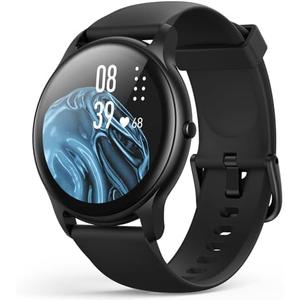 AGPTEK Smart Watch for Women Men, 5ATM Waterproof Smartwatch for Android and iOS Phones, Fitness Tracker Watch with 100+ Sports Modes, Heart Rate Monitor Pedometer Sleep Monitor, Black