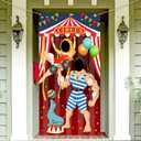 Blulu Carnival Circus Party Decoration Carnival Photo Door Banner Backdrop Props, Large Photo Door Banner for Circus Party Decor Game Supplies