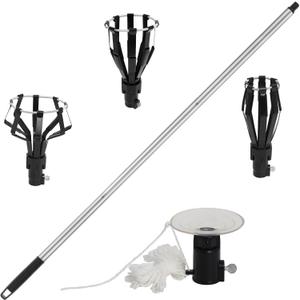 12FT Light Bulb Changer for High Ceilings, Light Bulb Changer with Baskets and Suction Cup, Light Bulb Removal Tool with Pole