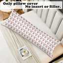 BNHJKFQZ Red Striped Santa 20x54 Body Pillow Cover with Zipper,Merry Christmas Decor,Coquette Preppy Pink Bow Xmas Striped Decorative Long Hug Pillow Cases for Bed Couch