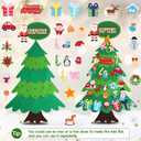 Yookeer 3 Pack DIY Felt Christmas Snowman Set Santa Advent Calendar Xmas Tree Felt with Detachable Ornament Craft Door Wall Hanging Decoration Xmas Gift for Winter Holiday Party(Classic)