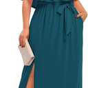 Plus Size Off The Shoulder Maxi Long Casual Beach Dress Pockets Women
, Size 14M