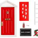 Christmas Elf Wooden Miniature Red Magical Elf Doo kit Elf Door for Wall Elf Decoration Ideas Elf arrivial Back Activities