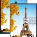 24x32 Poster Frames, 2Pcs, Plexiglass,Black Aluminum Snap Frame