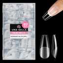 UNA GELLA Medium Coffin Nails Tips, 312Pcs Pre-Etched Gel Nail Tips Coffin Press On Nails Clear Full Cover for Nail Extensions & DIY Art Salon at Home, Long Lasting 12 Sizes,A1 - Medium Coffin