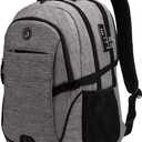 SHRRADOO Anti Theft Laptop Backpack Travel Backpacks with Combination Lock for Women Men (Grey, Large)