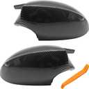 Carbon Fiber Side Mirror Cover Caps Carbon Fiber Pattern Rear View Mirror Housing Replacement for BMW E90 E91 E92 E93 PRE-LCI M3 Style