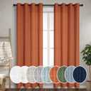 Pitalk Burnt Orange Curtains 96 Inches Long for Living Room 2 Panels Grommet Energy Efficient Drapes Lightweight Sheer Linen Terracotta Colored Curtains for Kids Bedroom Toddler Red Orange 8 FT 52x96 (52"W x 96"L (Pack of 2))