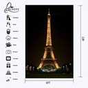 Black Backdrop Background for Photography Lights up The Eiffel Tower Backdrops for Photoshoot 6X9ft Use for Photography Backdrops Wedding Party Happy Birthday Backdrop 6X9ft Standard Size