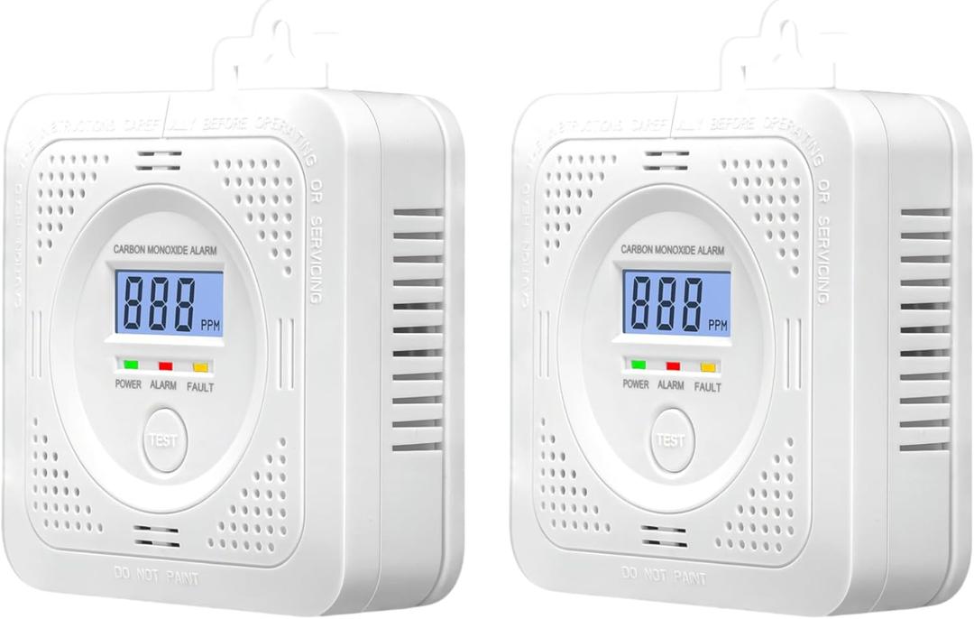 Carbon Monoxide Detectors, 2pcs CO Alarm Detector, Carbon Monoxide Alarm(Batteries NOT Included)
