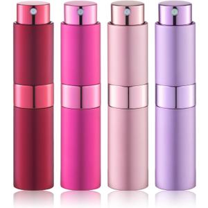 Travel Perfume Bottle Refillable - Cologne Spray Atomizer Mini - Small Travel Size Sprayer Empty for Refill Sample Container - Portable Fragrance Decant Dispenser for Men Women 8ml 4PCS Red