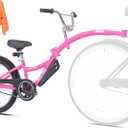 Co-Pilot Bike Trailer - 20 Inch Bike Trailer with Adjustable BMX Stem and Handlebar - Lightweight Aluminum Frame and Padded Saddle for Cycling - Perfect for Family Rides (Pink)