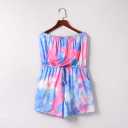 ToddlBy Romper Womens Summer Strapless Short Sleeveless Tie-Dye  S