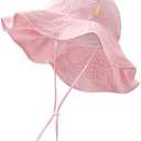 HONGTEYA Baby Sun Hat Toddler Girl Beach Hat Adjustable Outdoor Summer Hat Sun Protection Wide Brim Infant Kids Pink