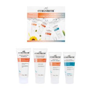 Curlsmith Curl Discovery Kit - To Hydrate & Define Curls, Contains Moisturizing Shampoo, Conditioner, Leave-In and a Styler, Mini Travel Size, For All Curl Types, Vegan & Cruelty Free