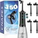 Cordless Water Flosser for Teeth: 4 Pressure Settings, 360 Clean with 4 U-Shaped Flossing Heads, IPX7 Waterproof, 30-Day Battery, Rechargeable Flosser for Braces Sensitive Gums, Easy to Clean (Deep Black)