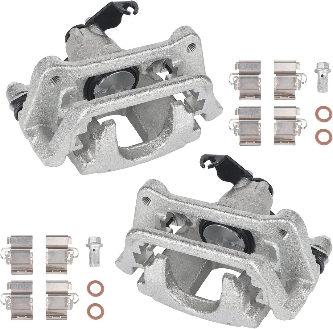 KUSATEC 18B5398 18B5399 Rear Disc Brake Caliper with Bracket fit for Chrysler Town & Country 12-16, Dodge Grand Caravan 12-20, Ram C/V 13-15, Volkswagen Routan 12-14; Both Left & Right side