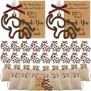 Thyle 24 Sets Friendship Elephant Ornaments Wooden Christmas Friendship Ornament with Story Cards Sisterhood Elephant Gifts for Women Tribe with Gift Bags for Xmas Best Friends Birthday Gifts(Vintage)