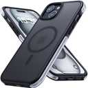 Pack of 2 Lamicall Magnetic Phone Case for iPhone 15 Plus for MagSafe - [18 FT Mil-Grade Drop Protection] Phone Case with Air Bumpers and Raised Edges, Shockproof Case for iPhone 15 Plus Phone Case, Black