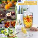 Nuogo 0.8 Gallon Drink Dispensers for Parties Glass Beverage Dispenser with Stand and Spigot Vintage Iced Beverage Dispenser Crystal Drink Dispensers Glass Fountain for Birthday Party Home