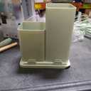 19 Piece Silicone Cookware Set - Kitchen Utensil Set with 9 Silicone Utensils, 5 Stainless Steel Knives, Wooden Handle, Light Green