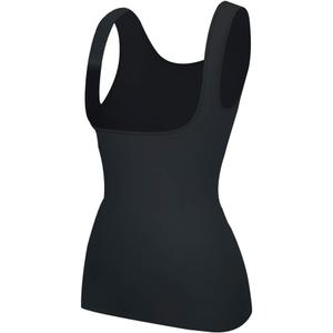 EUYZOU Women's Underbust Shapewear Tank Tops - Seamless Tummy Control Compression Camisole Tops Slimming Tank (Medium, Black)