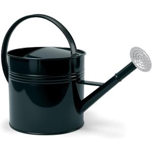 LONGRUN 2.5 Gallon Dark Green Metal Watering Can Primary Colors Nozzle for Plants and Garden with Removable Spout, Made of Galvanized Iron