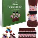 EXPAWLORER Anti Slip Dog Socks for Prevent Licking Paws & Hardwood Floor, Pink, X-Large (6 Pack)