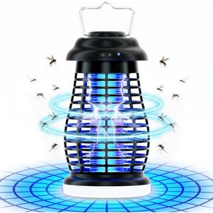 Cordless Bug Zapper Outdoor, 4200V Electric Mosquito Zapper, Fly Trap, Rechargeable Portable Fly Zapper, Waterproof Mosquito Trap Insect Killer Indoor Outdoor for Camping, Garden, Backyard, Home