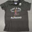 Just A Girl Who Loves Running T-Shirt (Gray, S)