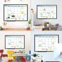 JILoffice Dry Erase Calendar Whiteboard - Magnetic White Board Calendar Monthly 24 X 18 Inch, Black Aluminium Frame Wall Mounted Board for Office Home and School