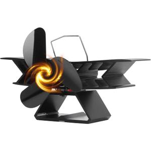 3-Blade Heat Powered Wood Stove Fan, Non-Electric Thermal Fireplace Fan, for Wood Burning Fireplaces Pellet Stoves, Indoor Use for Living Room Bedroom