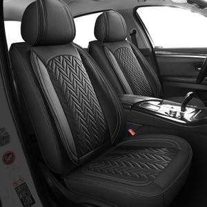 MIROZO Seat Covers for Car, Car Seat Covers Full Set Waterproof Automotive Seat Covers Car Seat Protector Seat Cover Set Black Seat Cover for Cars SUV Pick-up Truck Sedan (Full Set, Black)