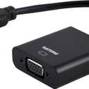 PHILIPS HDMI to VGA Adapter, Male to Female, Compatible for Computer, Desktop, Laptop, PC, Monitor, Projector, HDTV, Chromebook, Roku, VGA Cable Required, Black, SWV9200E/27