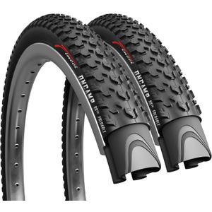 Fincci Pair 27.5 x 2.10 Mountain Bike Tires 54-584 - Kevlar Foldable Tires Oncamp for Road MTB Mud Dirt Offroad, XC Bicycle, E-Bikes - 27.5x2.10 Tire Pack of 2
