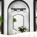 VOLISUN Crystal Vanity Lights for Bathrooms, 3 Light Bathroom Vanity Light, Modern Matte Black Bathroom Light Over Mirror, Black Bathrooms Lights Fixtures-UL Certificated (Exclude Bulb)