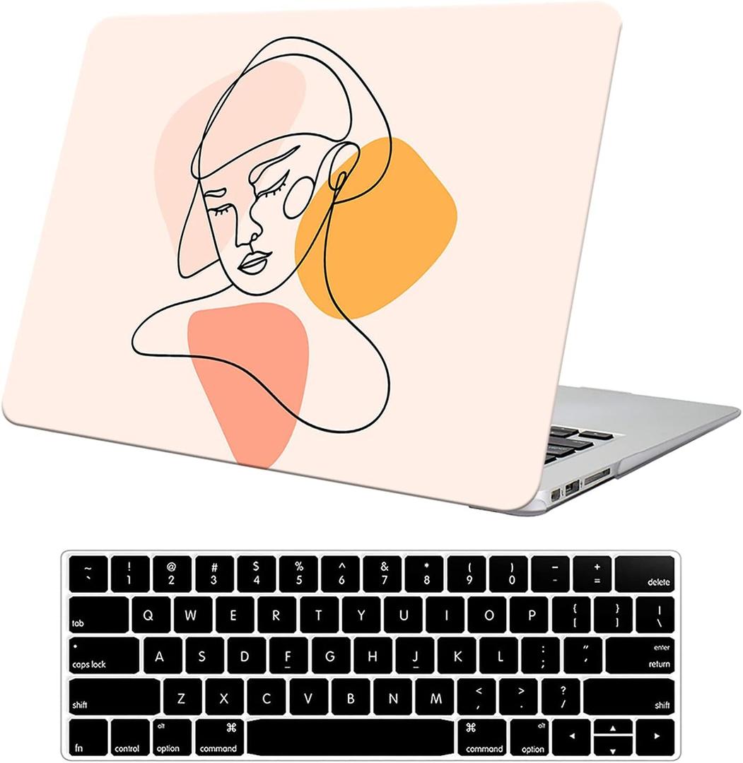 DTangLsm Fit MacBook Pro 13 inch Case 2022 2021 2020-2016 Release M2 M1 A2338 A2251 A2289 A2159 A1989 A1706 A1708, Smooth Plastic Hard Shell Case+Keyboard Cover for MacBook Pro 13 with Touch Bar, Face