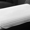 Leather Center Console Armrest Cover For Tesla Model Y Juniper 2025+ White