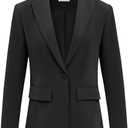 Cicy Bell Womens Casual Blazers Open Front Long Sleeve Work Office Suit Jackets Blazer, Size: 2XL